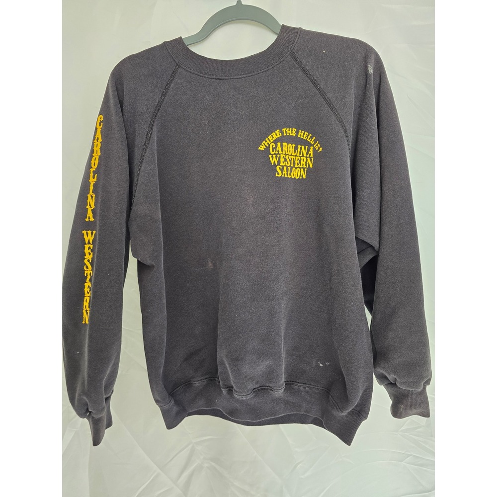 Vintage Hanes Carolina Western Saloon Graphic Sweatshirt Crewneck L 42-44